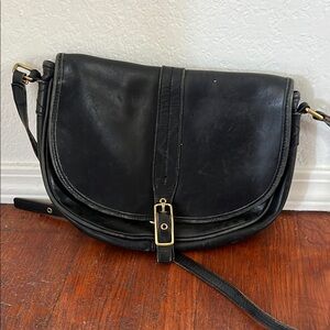 Black vintage Coach Leather Crossbody Bag
